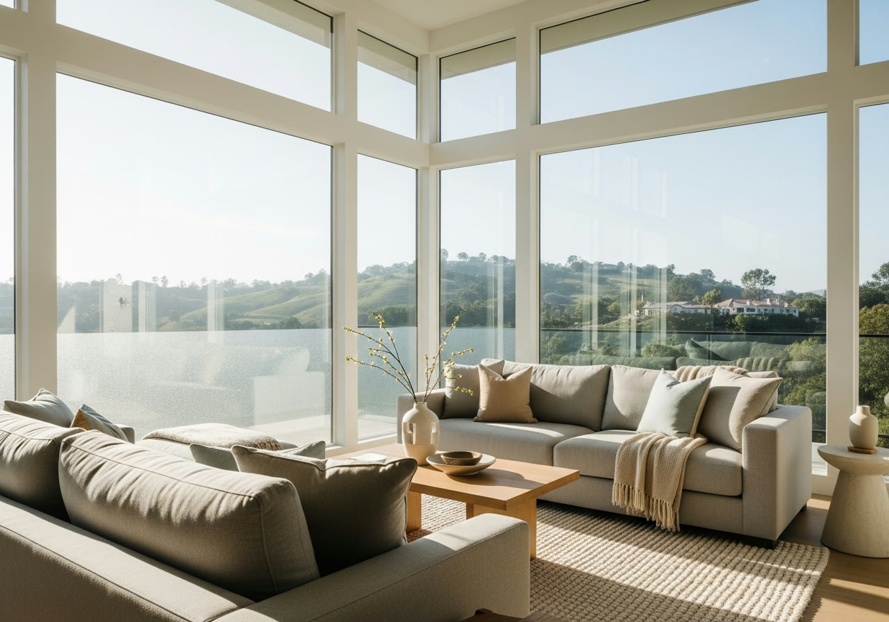 Sunlit interior with residential window film near Camarillo